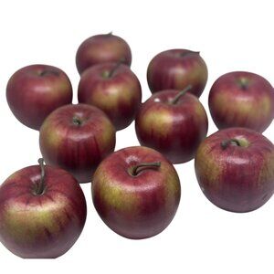Vintage Artificial Apples | Realistic Fruit Display Prop Decor, Set of 10 Red